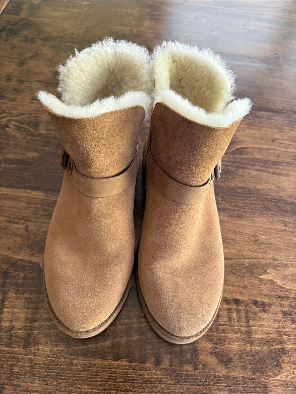 Ugg Women's Chestnut Suede Romely Short Buckle Boots Size 7